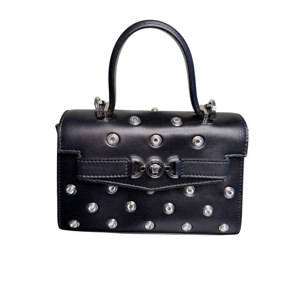 Versace NWT Medusa 95 Small Leather Top Handle Bag in Black - Picture 2 of 13